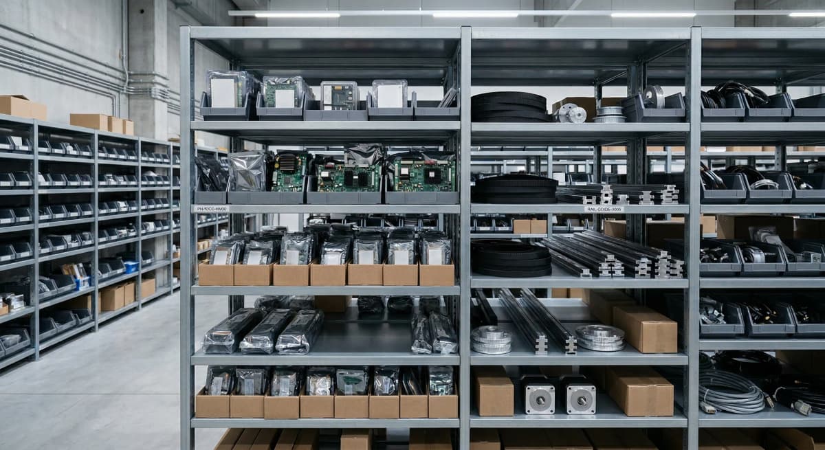 Electronic components and spare parts warehouse